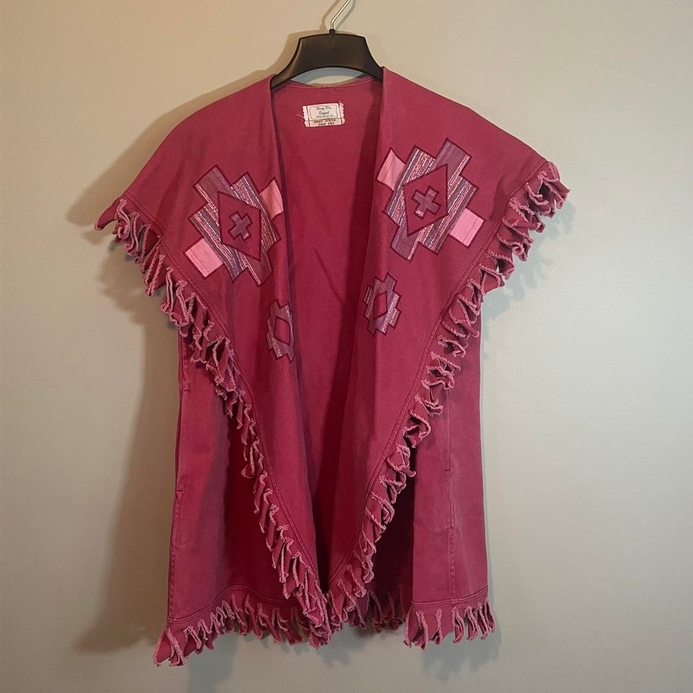 Boho Vest Poncho Fringe Hippie Coachella Festival Southwestern